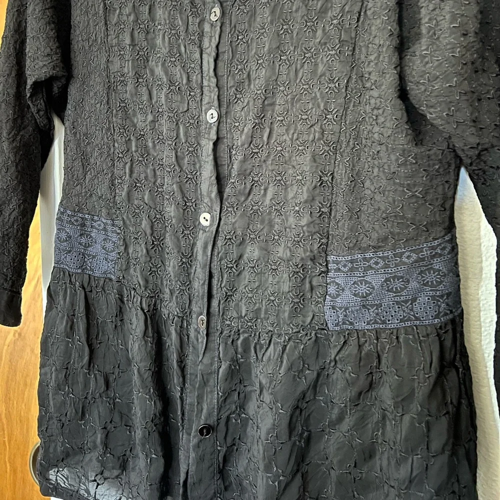 Johnny Was Embroidered Long Sleeve Button Shirt - Picture 3 of 5